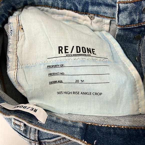 RE/DONE 90s Ankle Crop Jeans in Hazey Indigo Size 26 - Picture 10 of 13